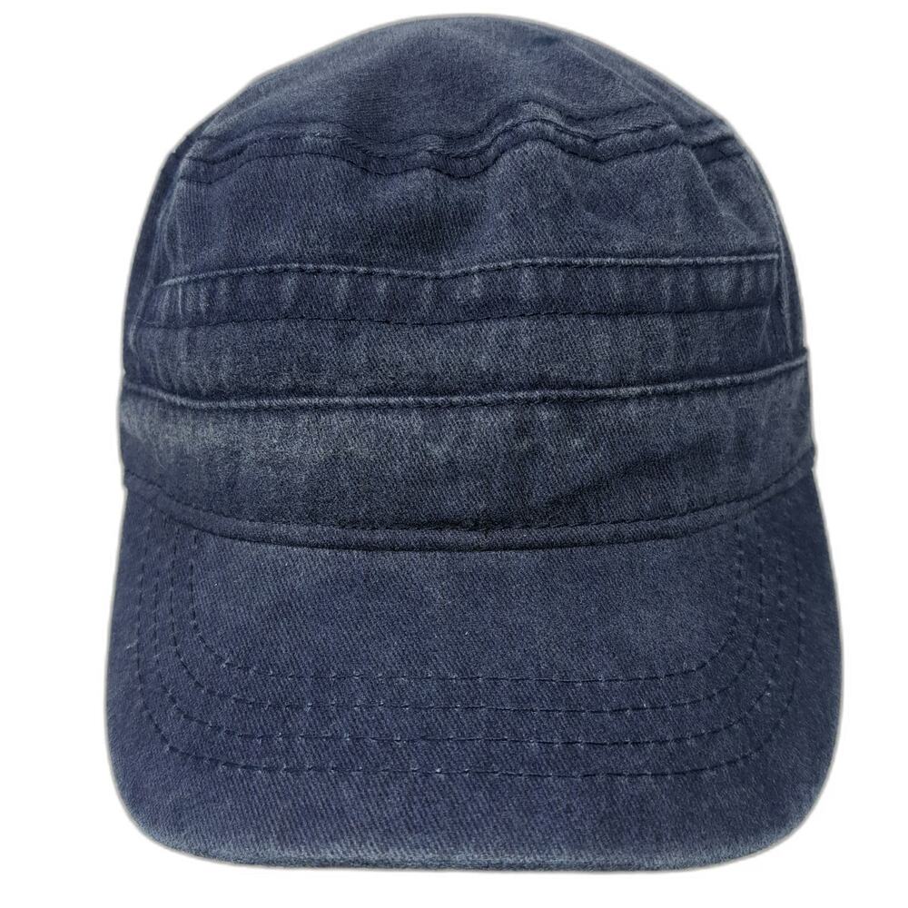 WITHMOONS Army Cap Blue One Size Cotton Slideback Flat Top Military Cadet Hat